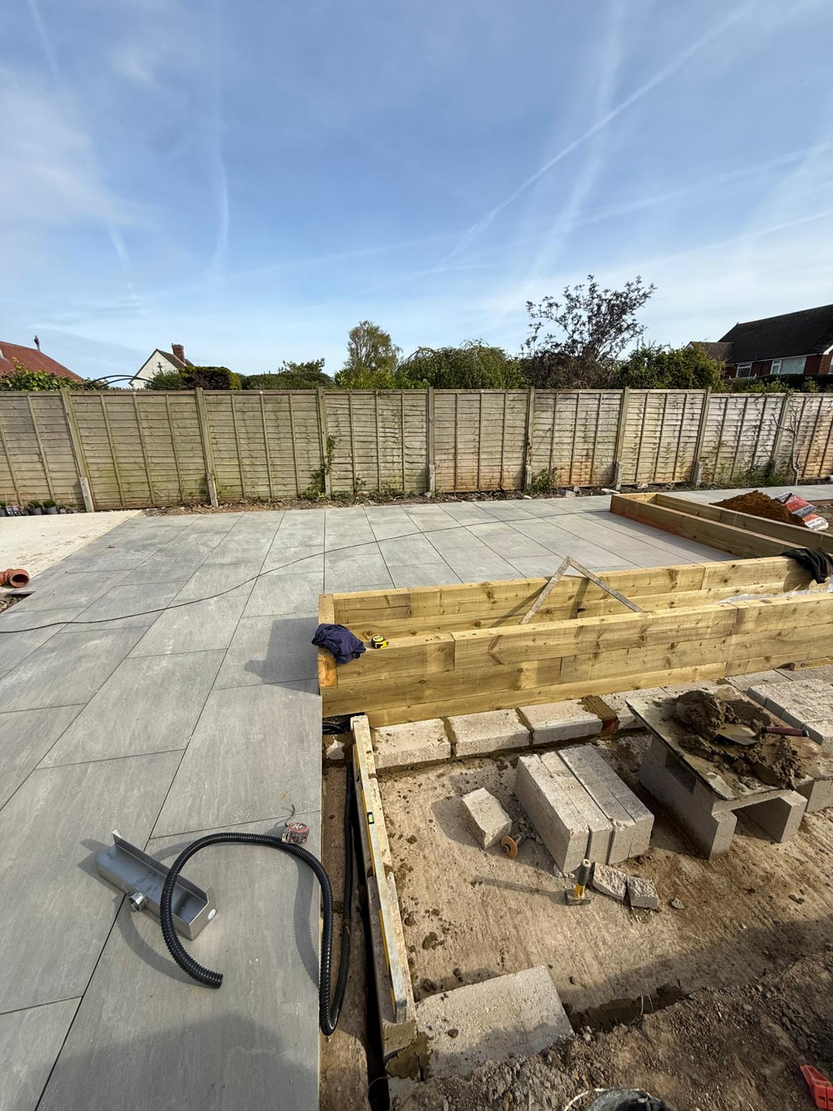 New raised beds constructed with gravel paths West Sussex