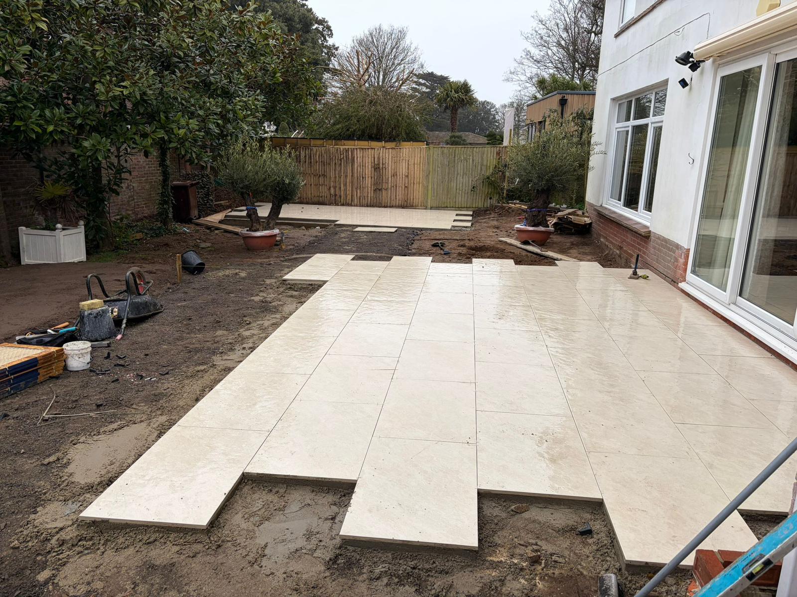 Garden renovation groundworks and clearance stage West Sussex