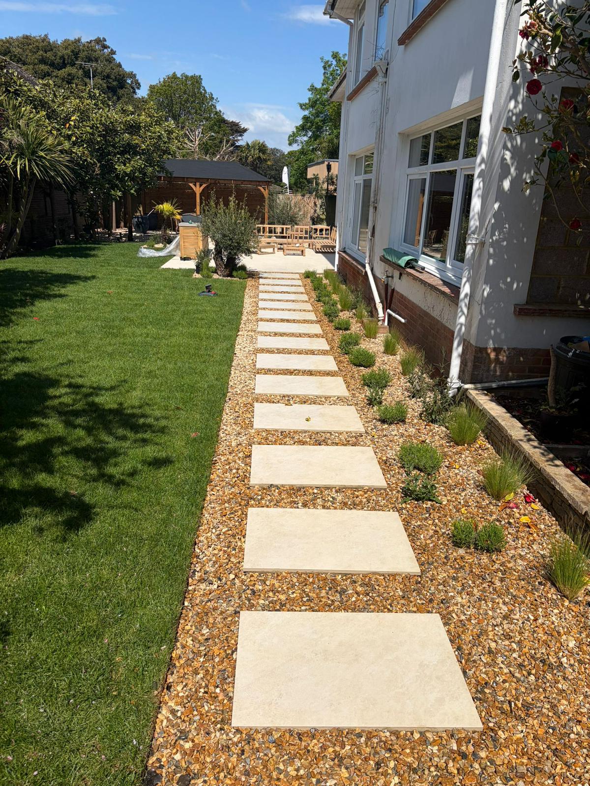 Garden Renovation & Stepping Stone Path - Groundworks project in West Sussex